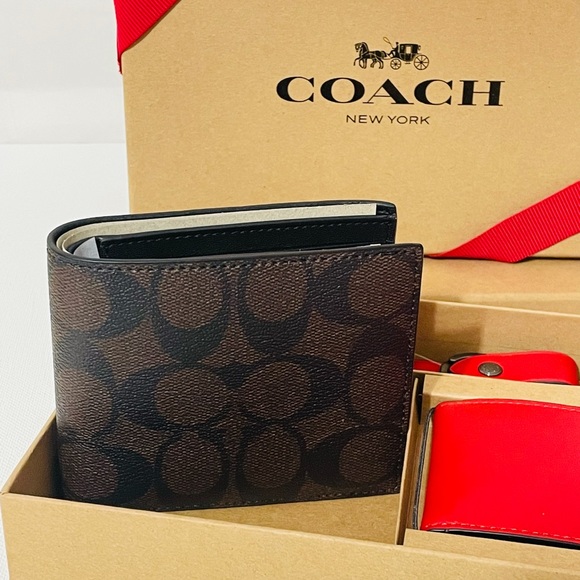 NWT Coach Boxed 3 in 1 Wallet Gift Set in Colorblock Signature Canvas - Picture 2 of 7